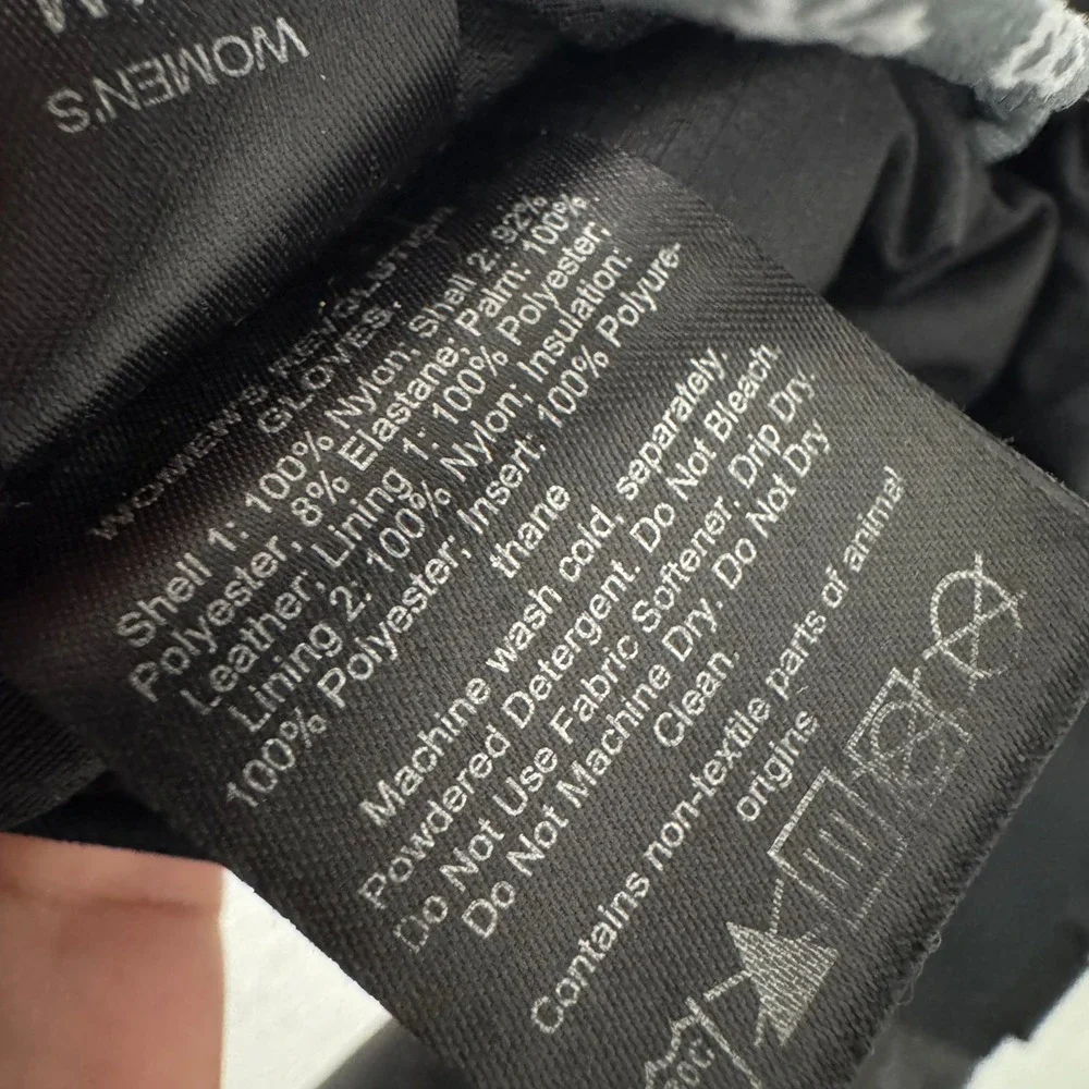 Outdoor Research Gloves Womens‎ M 7 Black Leather Nylon Insulation Ski Snowboard